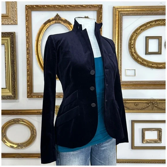 Ralph Lauren Black Label Velvet Equestrian Style Jacket - Picture 2 of 14